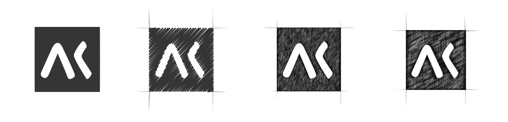 Mise au point de la texture crayonné pour le logo Akiani