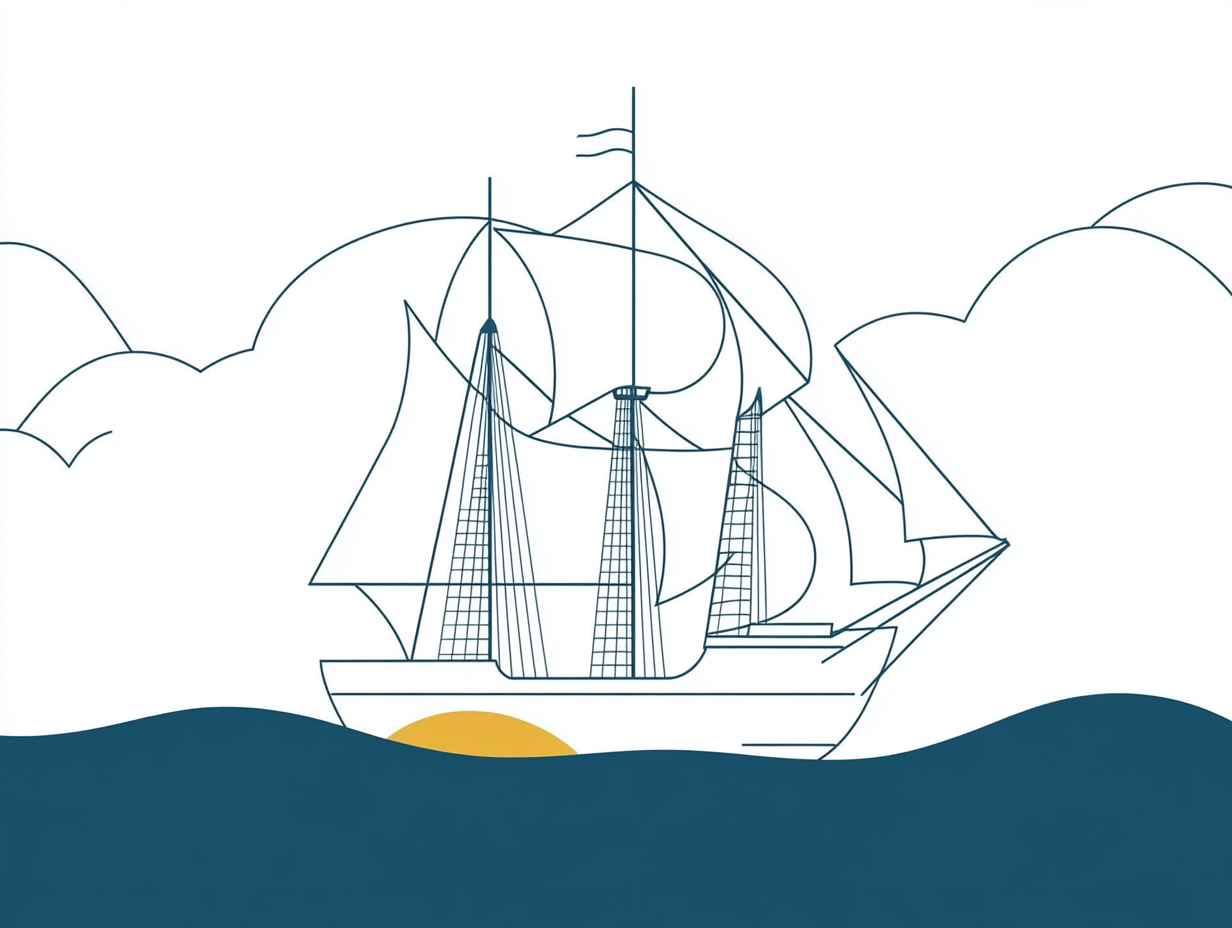 Bâteau de pirate naviguant sur une mer sombre