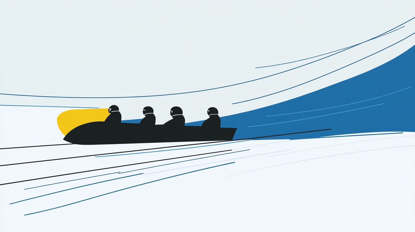 Équipe de 4 personnes dans un Bobsleigh