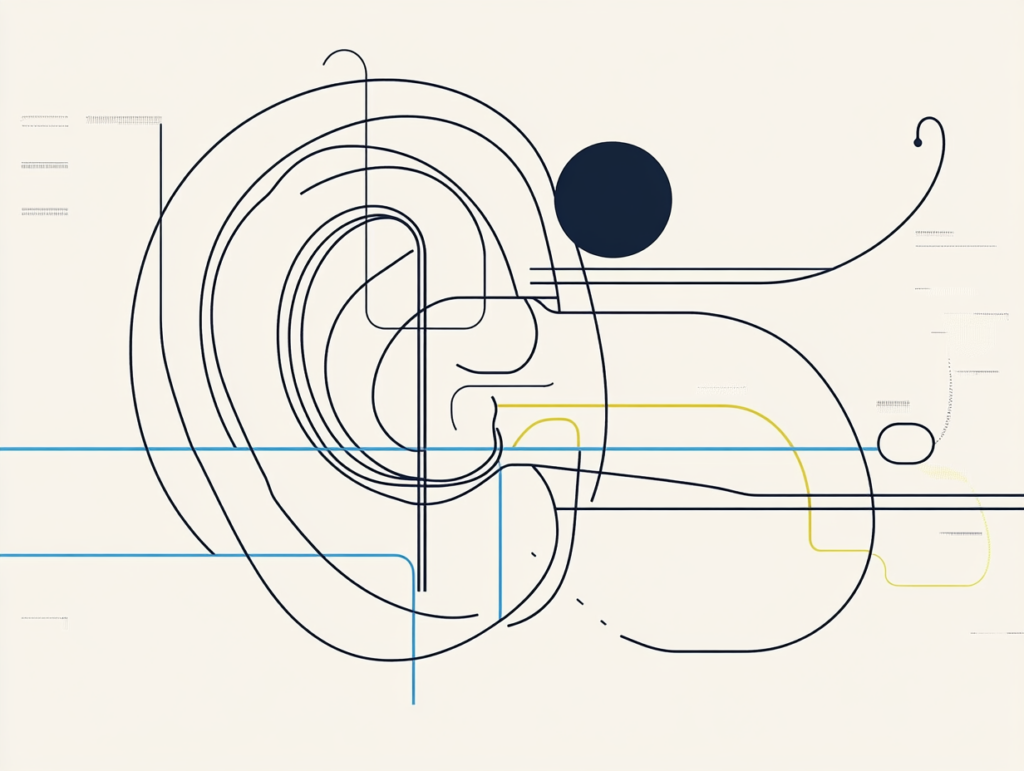 Schéma illustration de l'oreille interne