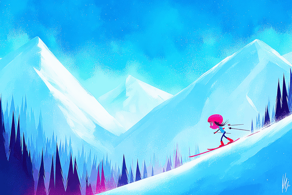 Petite fille en ski alpin