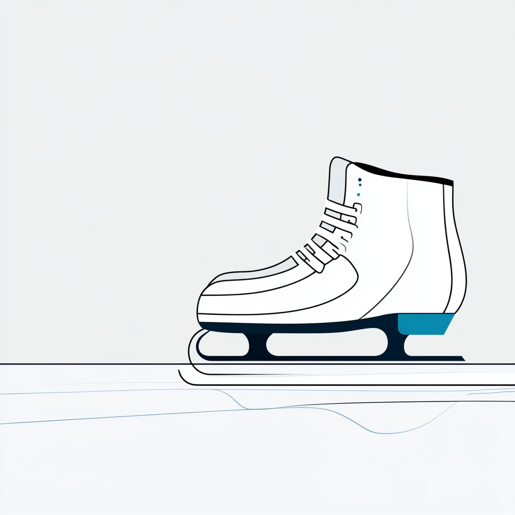 Un patin à glace vue de profil