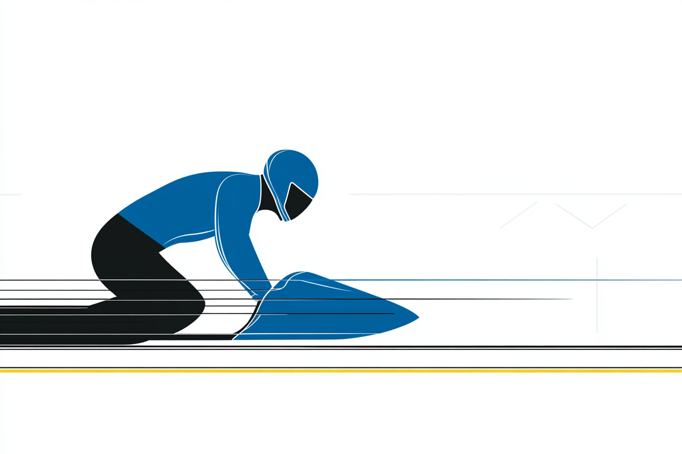 Homme en Bobsleigh en train de dévaler la glace