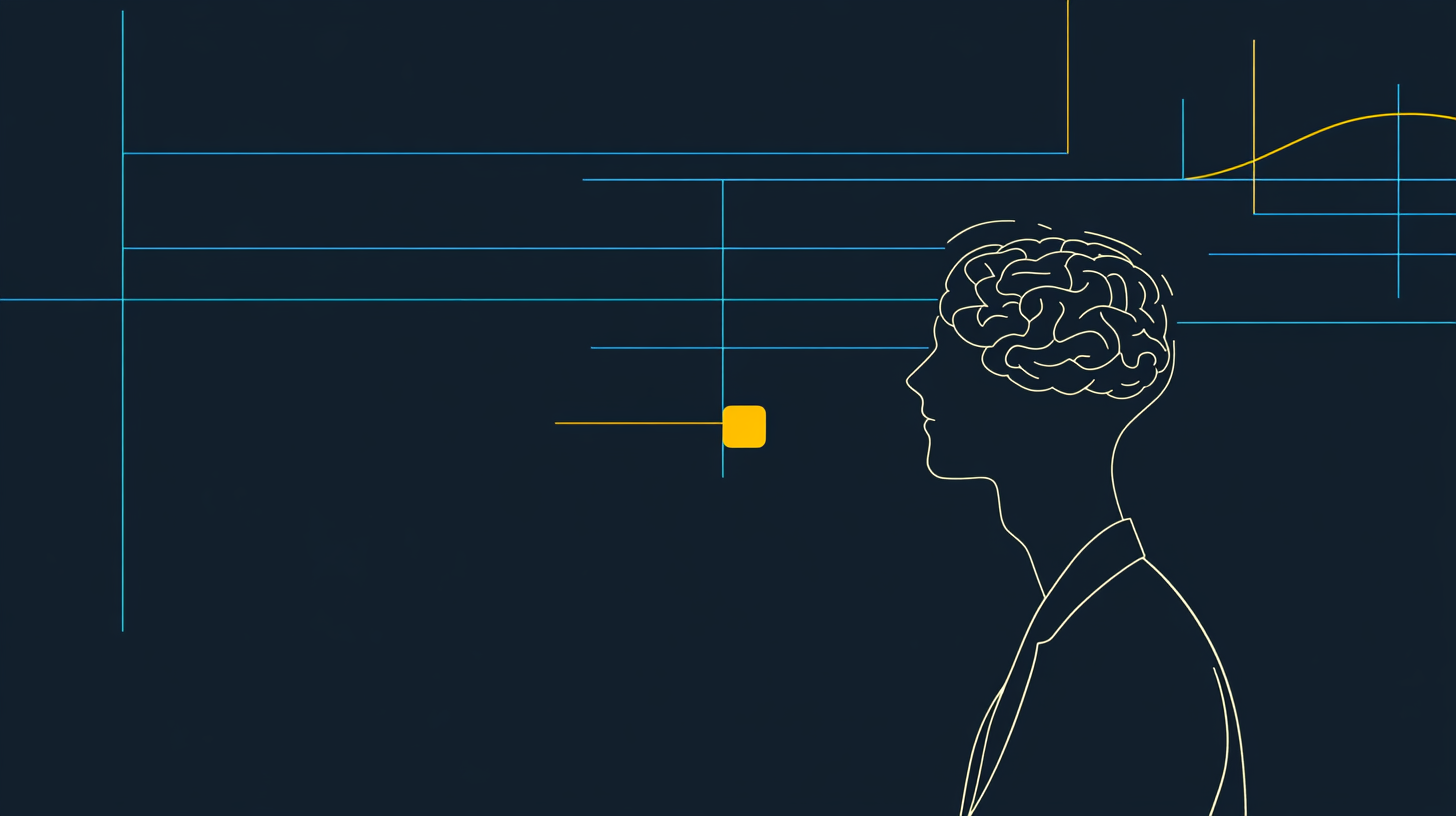l'illustration d'un cerveau dans la tête d'un homme de profil