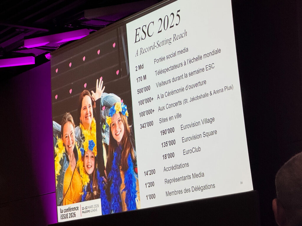 Slide de présentation de la conférence de Aurore Châtard, Head of Safety de l'Eurovision Bâle 2025